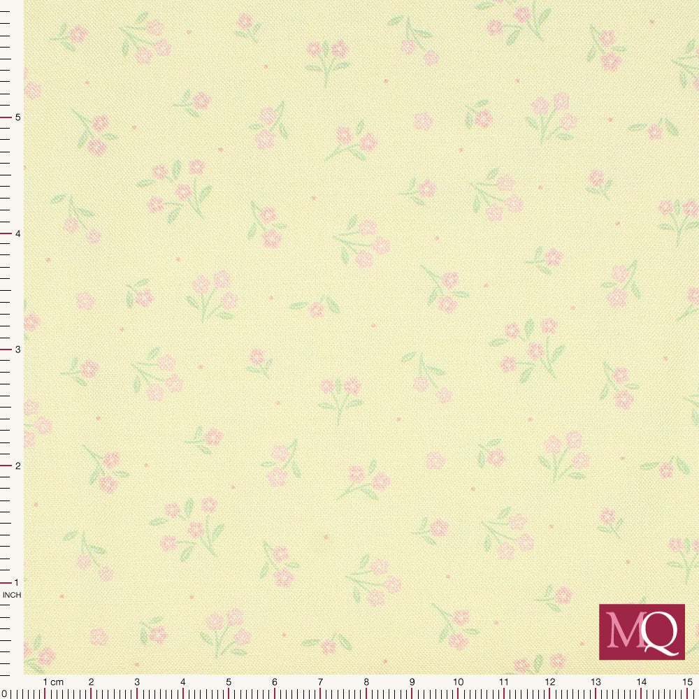 Dear Spring by Cassandra Connolly for Lewis and Irene -Ditsy Dance Dark Cream