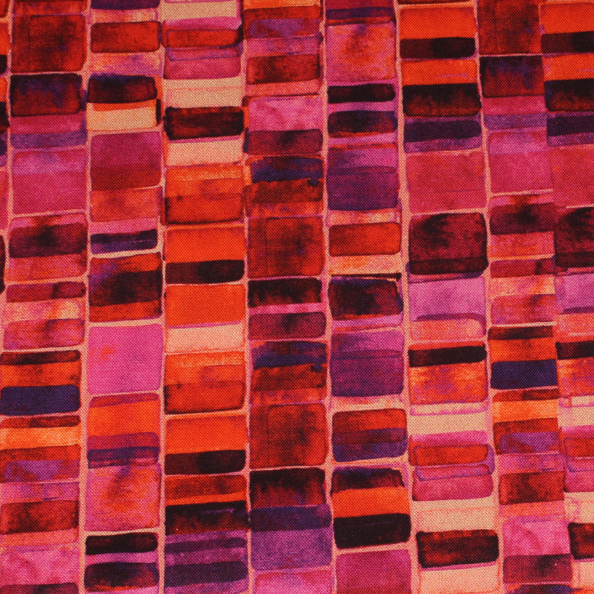 Square Expression by Bernatex - Orange/Pink Watercolour Geometry