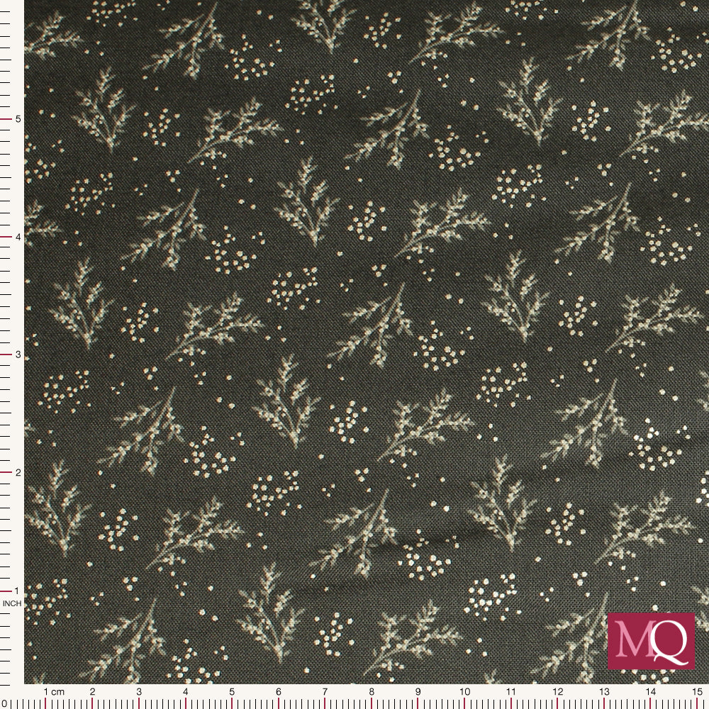 Winter's Garden by Cassandra Connolly for Lewis and Irene - Winter's Berry (Blue Grey)