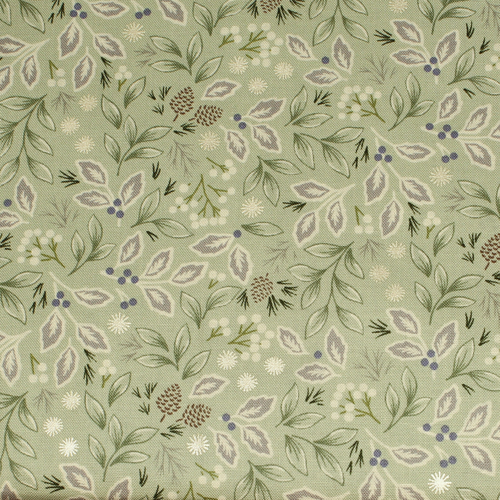 Winter's Garden by Cassandra Connolly for Lewis and Irene - Quiet Beauty (Pale Aqua)