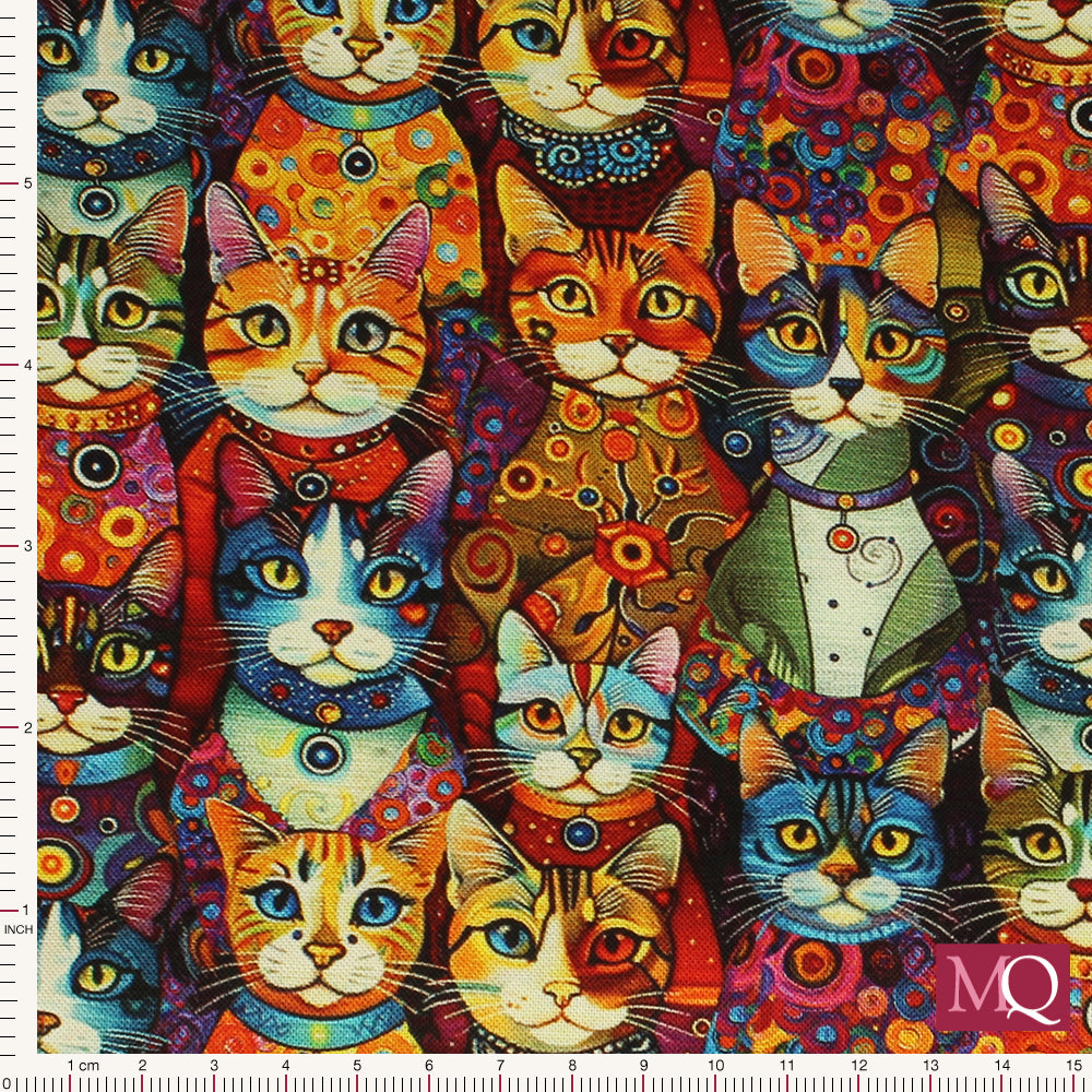 Packed Dressup Cats by Timeless Treasures - Multi