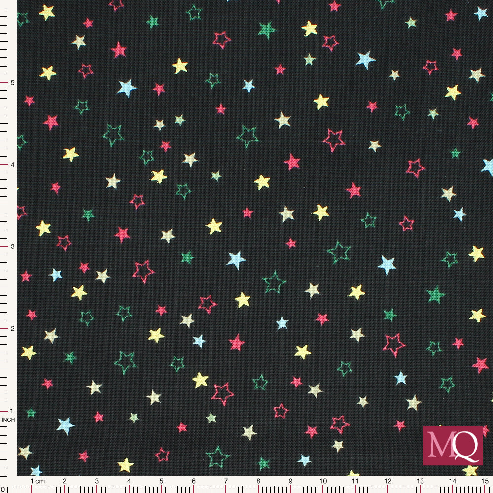 Cosy Christmas Stars by Makower - Black 2573/X