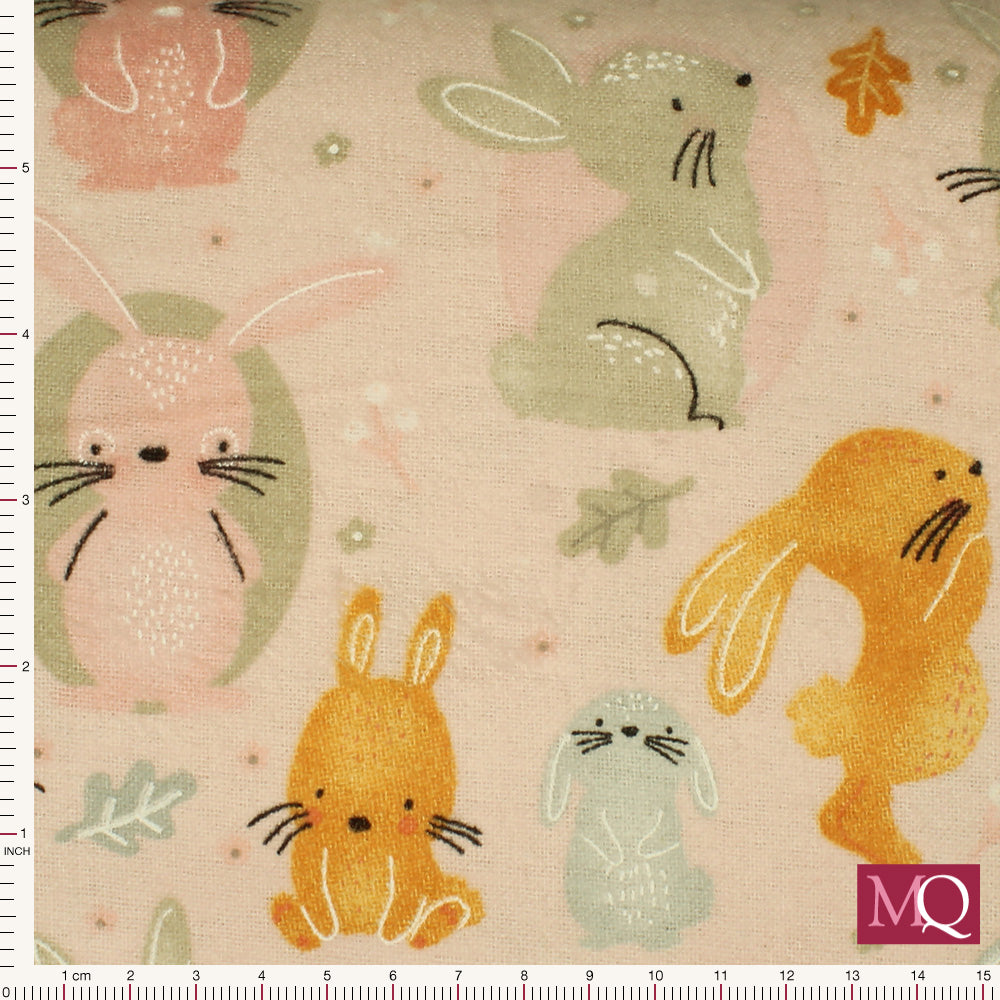 Pink Bunny Comfy Flannel -Remnant