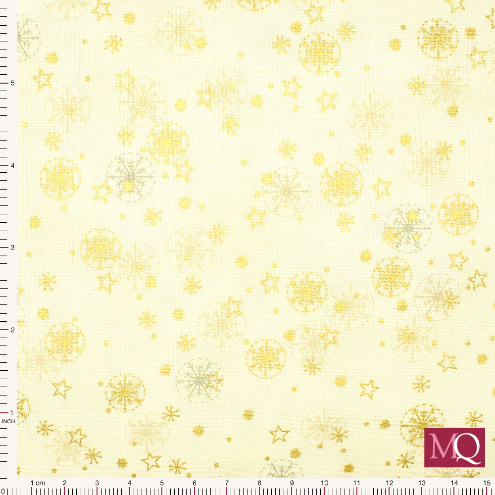 Frosty Snowflake by Stof - Gold Snowflake on off white
