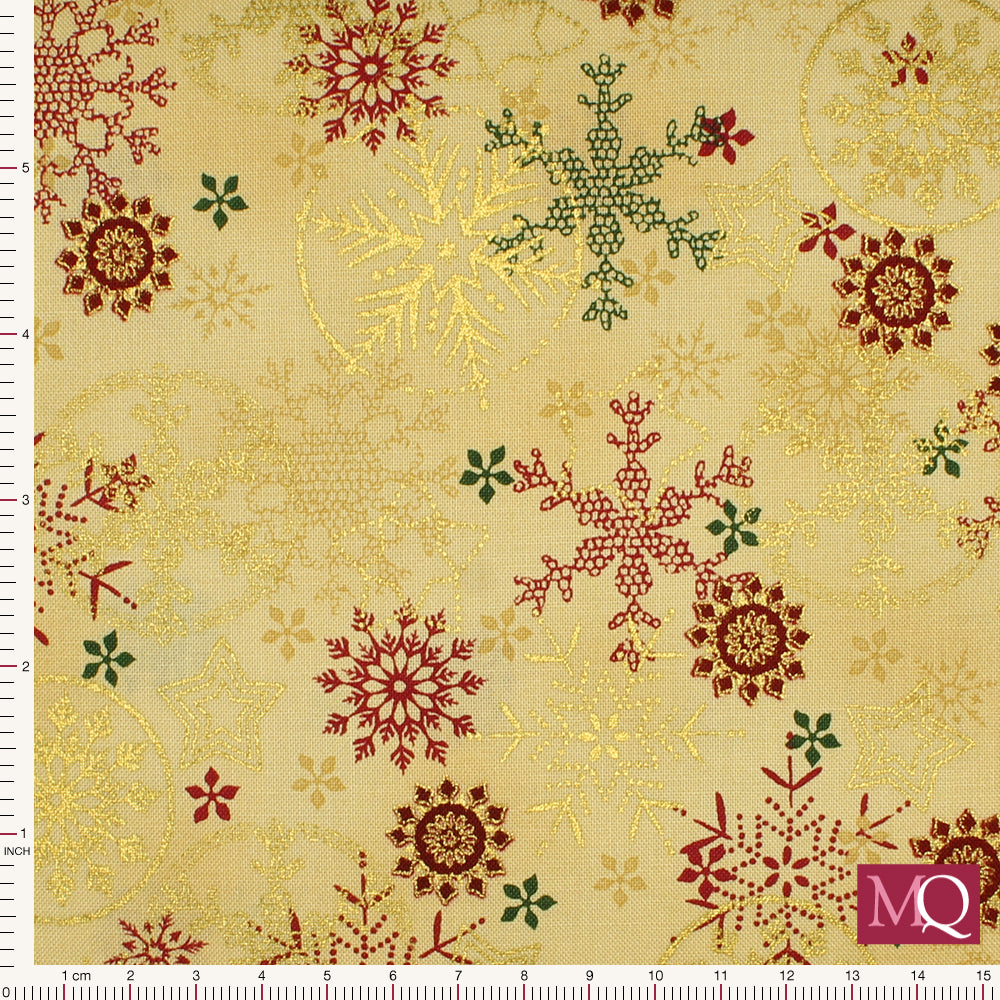 Frosty Snowflake by Stof - Gold on Cream