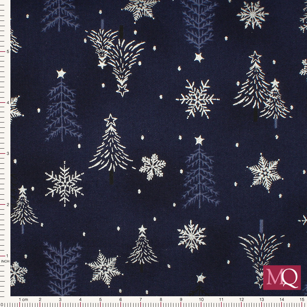 Frosty Snowflake by Stof - Silver on Blue