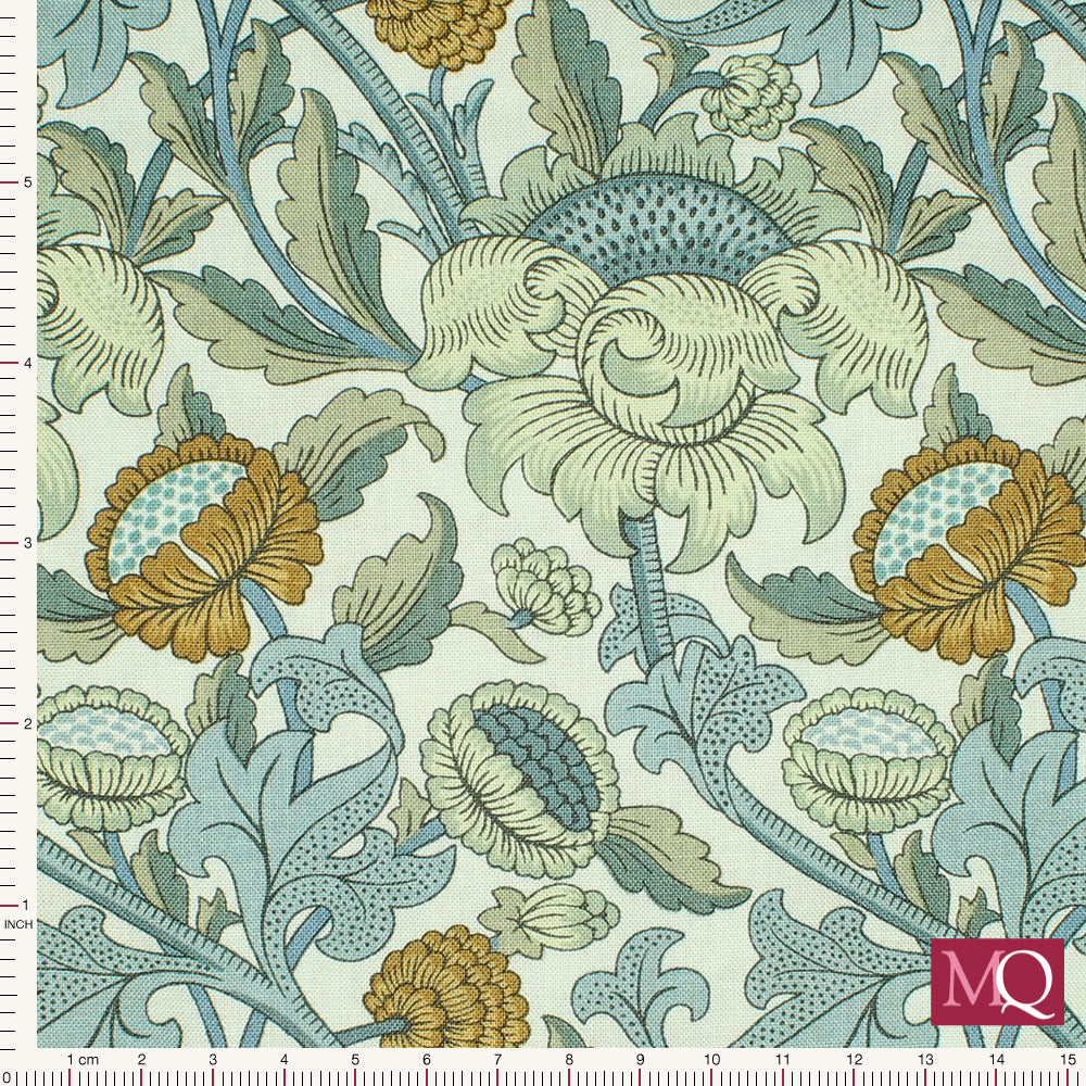 Morris Meadow by Barbara Brackman for Moda - Wey Aquamarine 8370 16