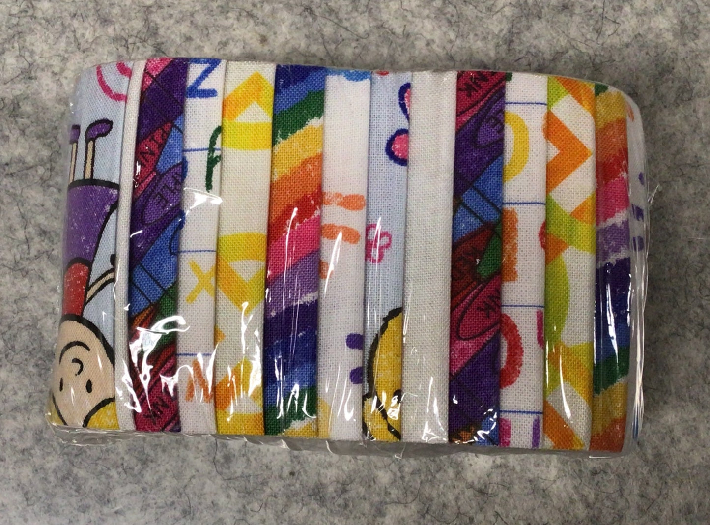 Stitching Strips - 14 2.5" strips of Blank Textiles - Colour My World