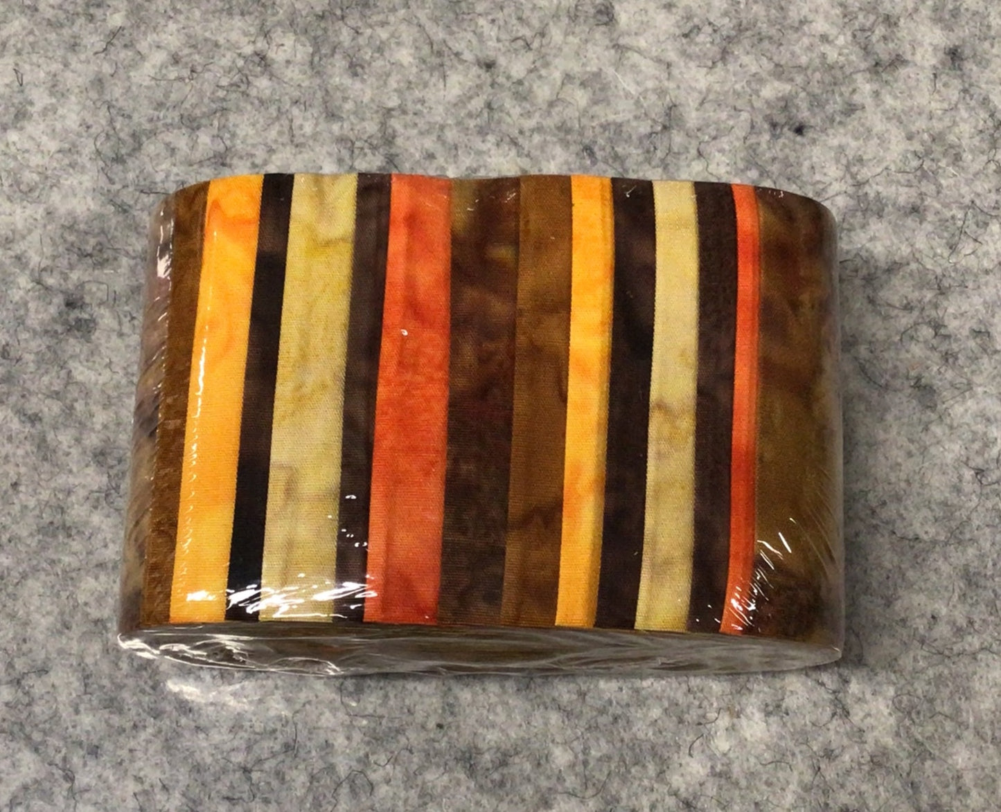 Stitching Strips - 14 2.5" strips of Kingfisher Stamped Batik Fabrics - Autumn