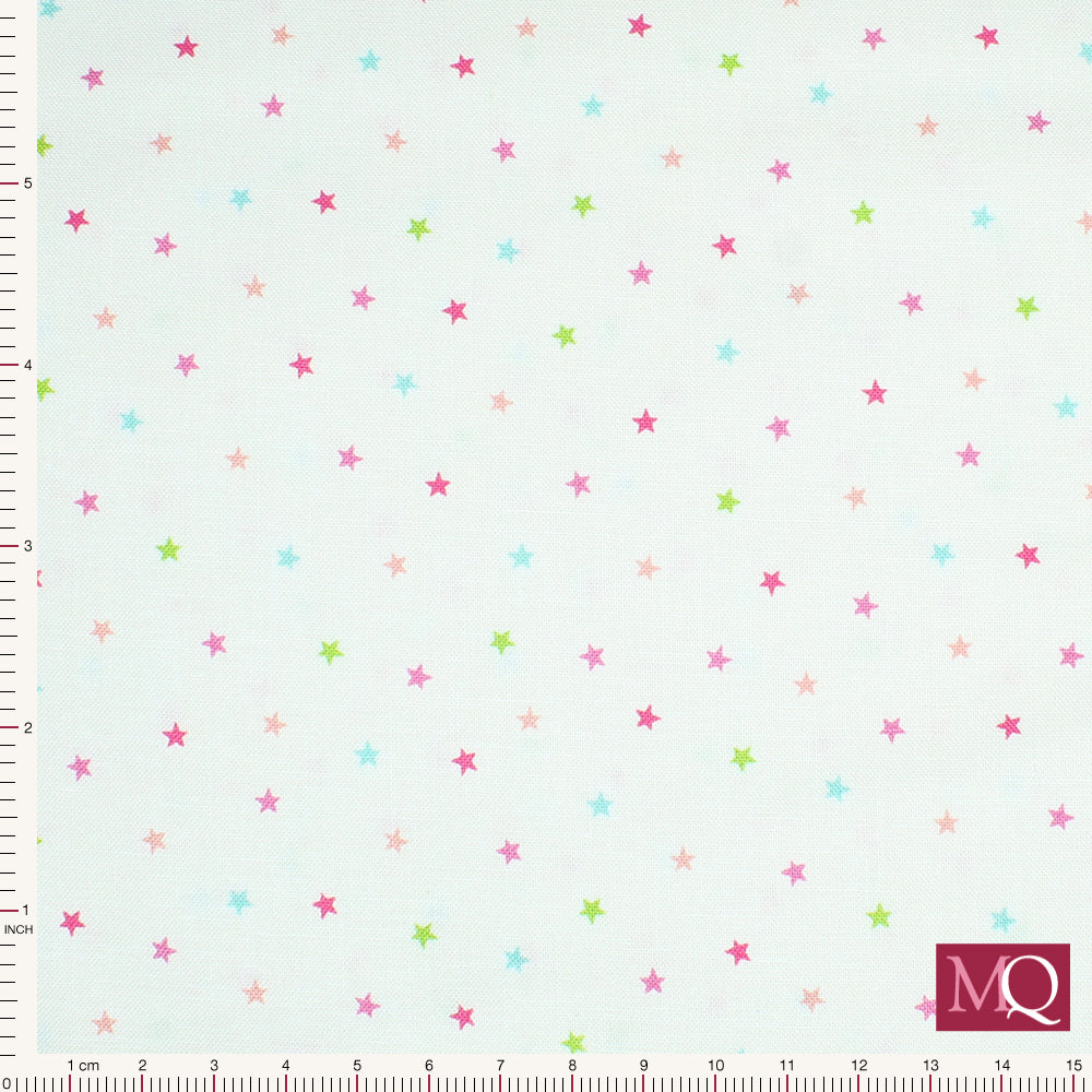 In the Jungle Stars by Makower - Pink on Cream
