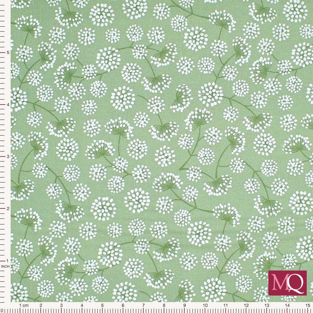 Winter Botanical - Winter Green by Lewis and Irene - Seed Heads with Pearl.