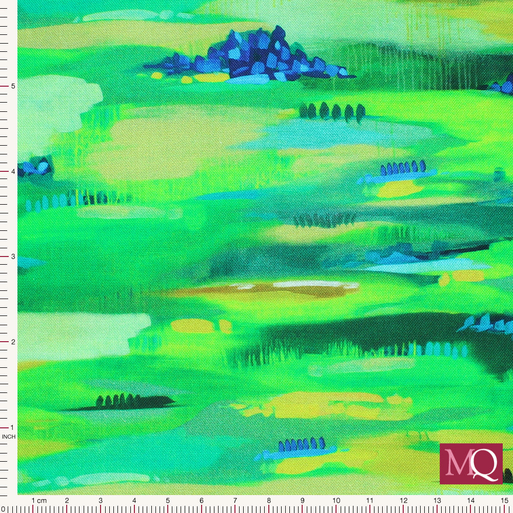 Painterly Trees- by Clair Bremner for Robert Kaufman - Grass