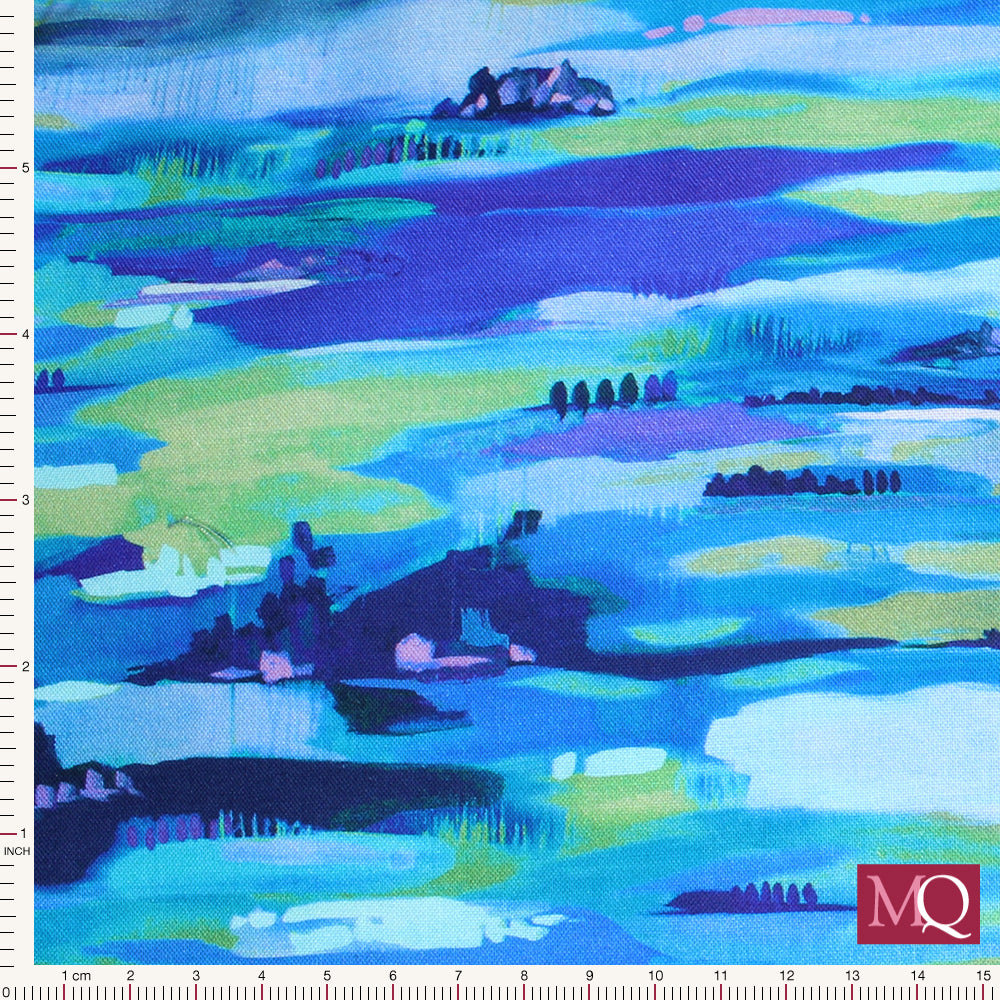 Painterly Trees- by Clair Bremner for Robert Kaufman - Lake
