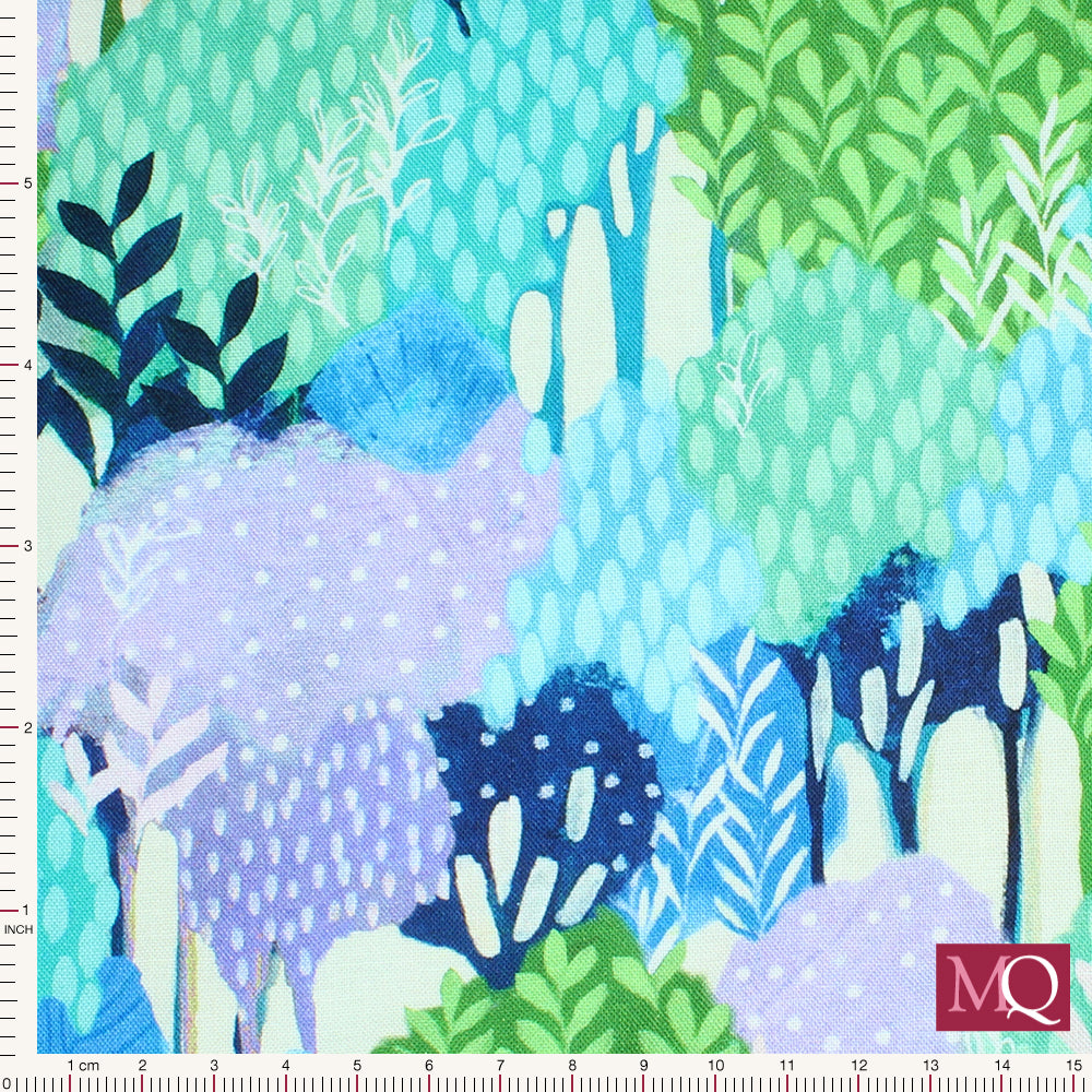 Painterly Trees- by Clair Bremner for Robert Kaufman - Riviera