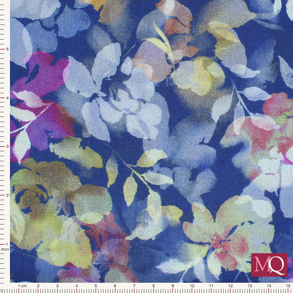 Watercolors Master Floral from Oasis Fabric - Purple Reduced NOW £10m