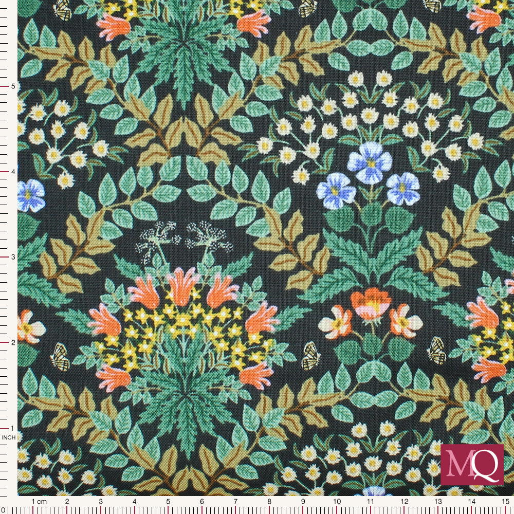 Bramble by Rifle Paper Co for Cotton and Steel - Black Reduced NOW £10m