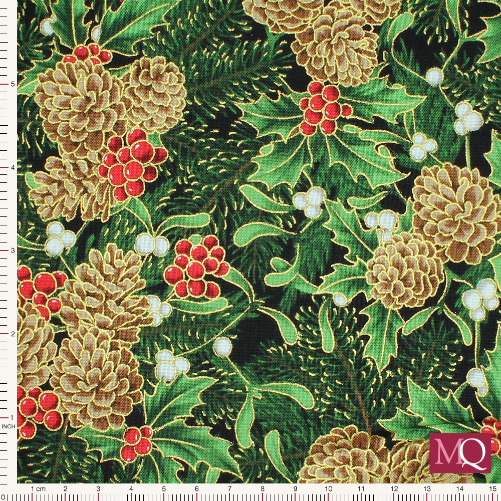 Holiday Flourish by Robert Kaufman - Festive Finery, Forest