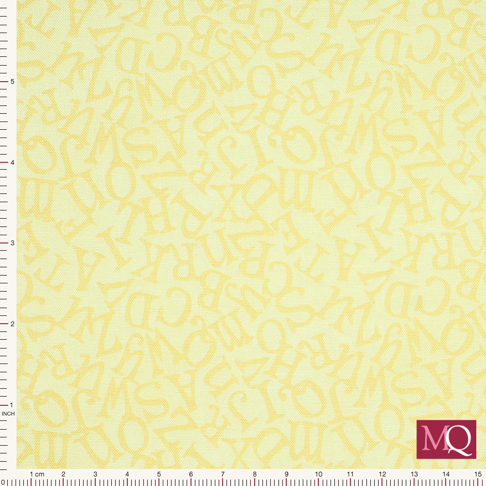 Tossed Alphabet by Cheryl Haynes for Benartex - Medium Yellow