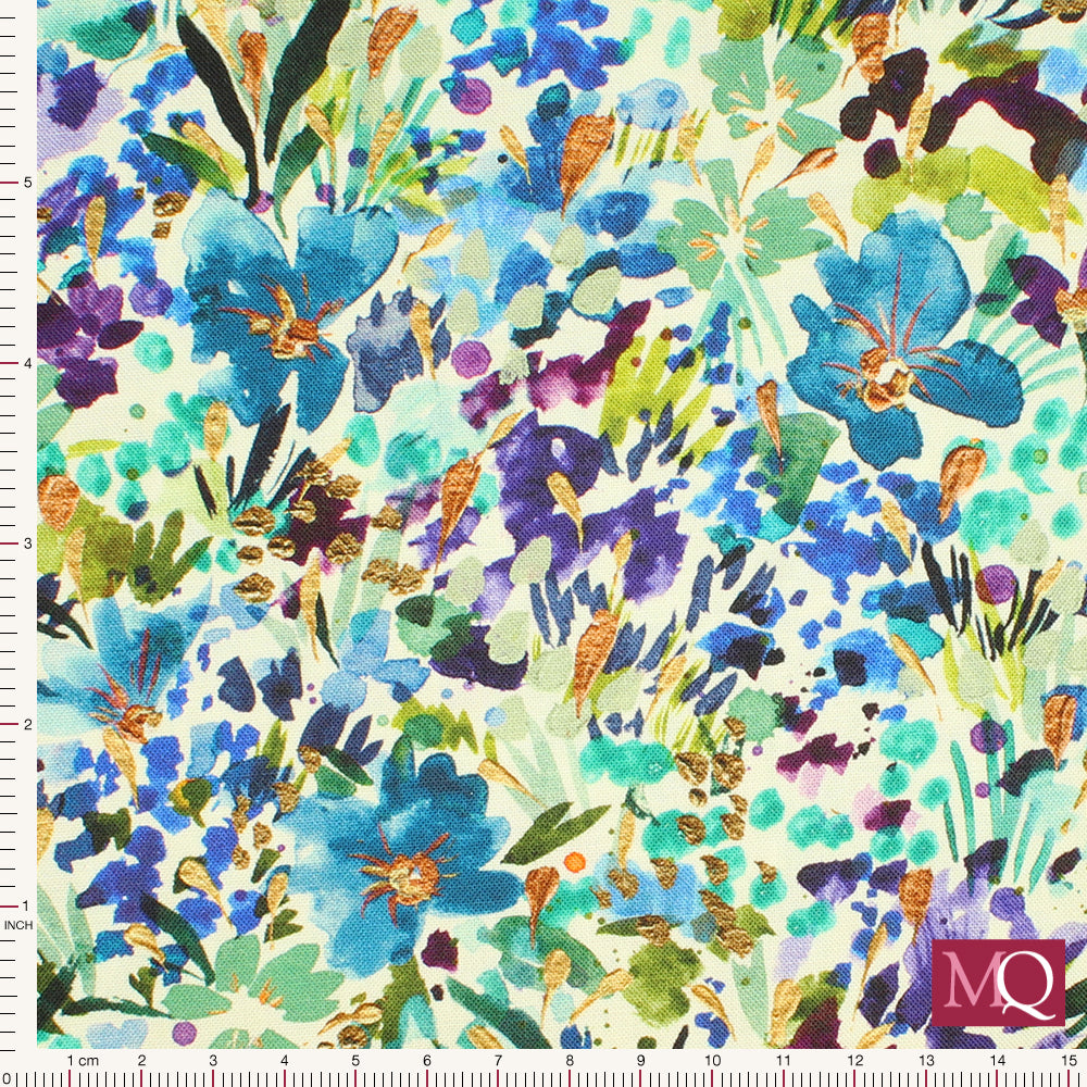 Coming up Roses by Create Joy for Moda - Cloud-Sapphire Remnant