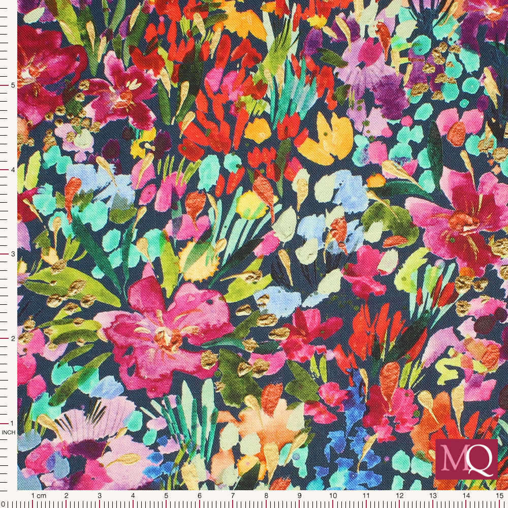 Coming up Roses by Create Joy for Moda - Sapphire Remnant