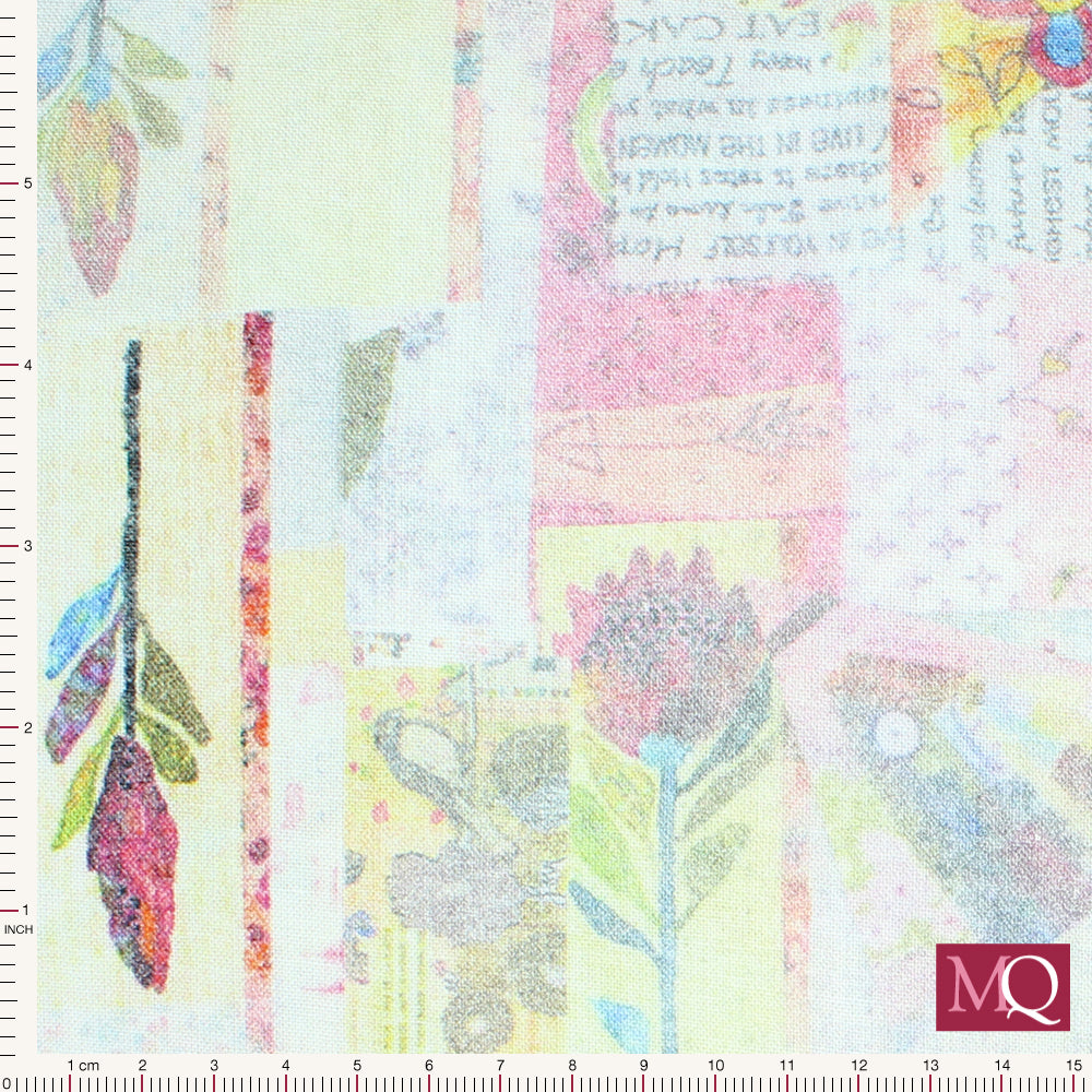 Extra Wide 108" Windham Fabric -Multi New Vintage by Laura Heine - £24.00 metre ( £12.00per 1/2m)
