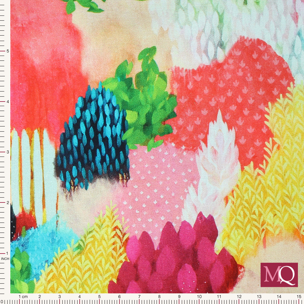 Painterly Trees- by Clair Bremner for Robert Kaufman - Sorbet