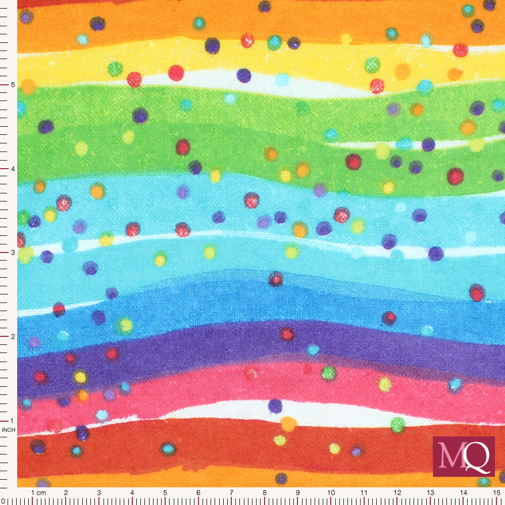 Rainbow Dot Comfy Flannel - £8/metre