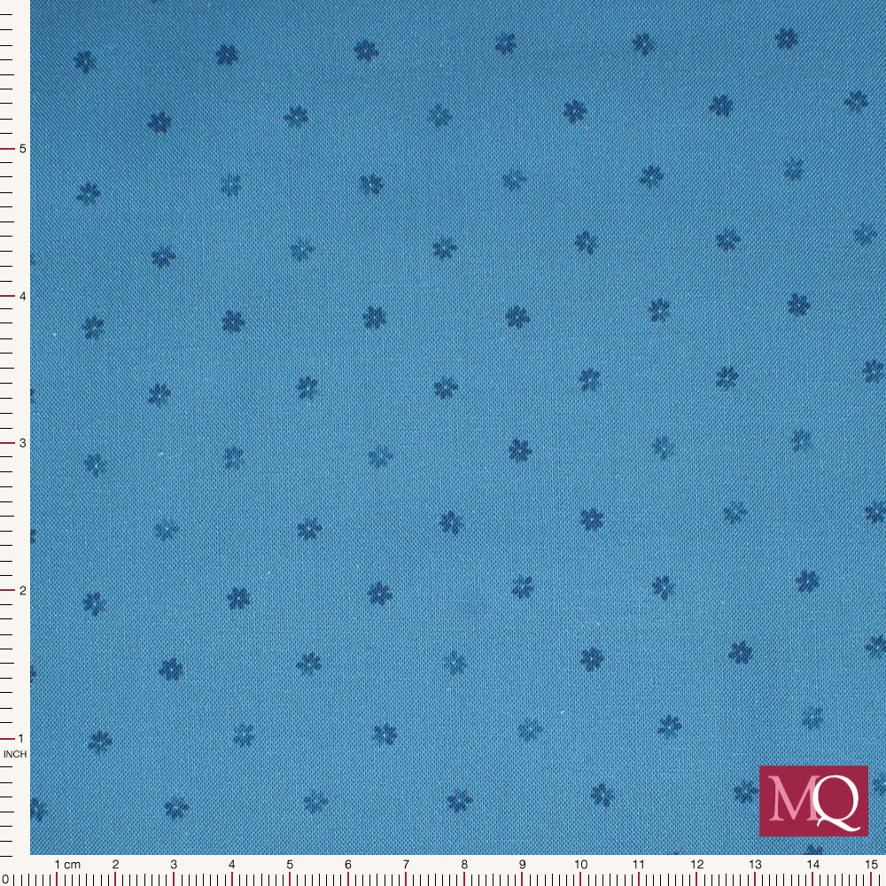 Brensham by Lewis and Irene - Small Floral on Mid Blue