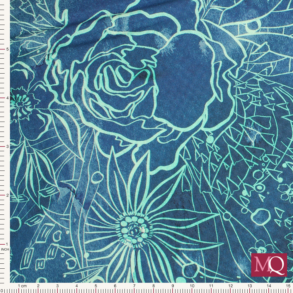 Coming up Roses by Create Joy for Moda - Sapphire