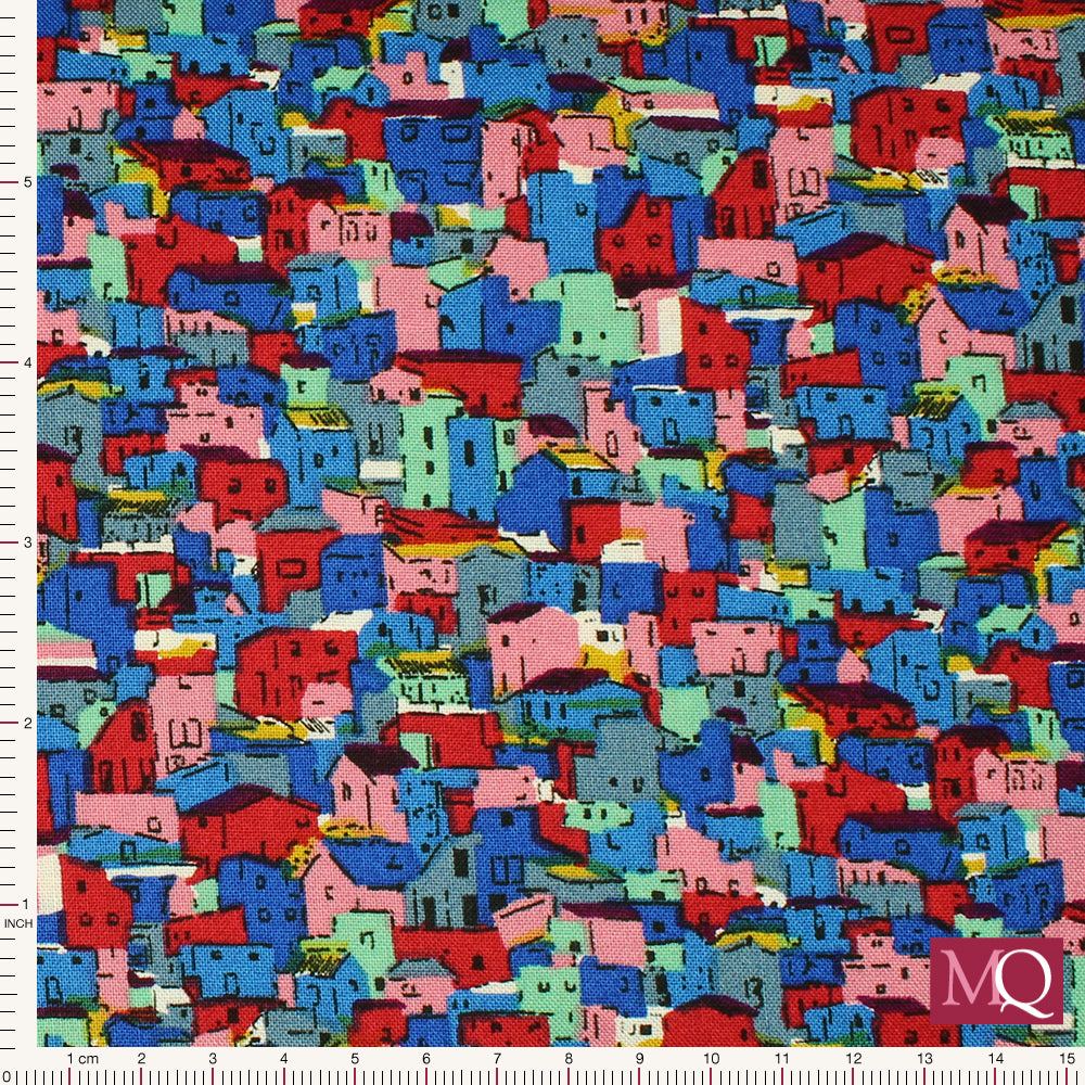 Quilters Co-ordinates from Stof Fabrics - Multi Houses 4515 201 - Now Reduced £10/m
