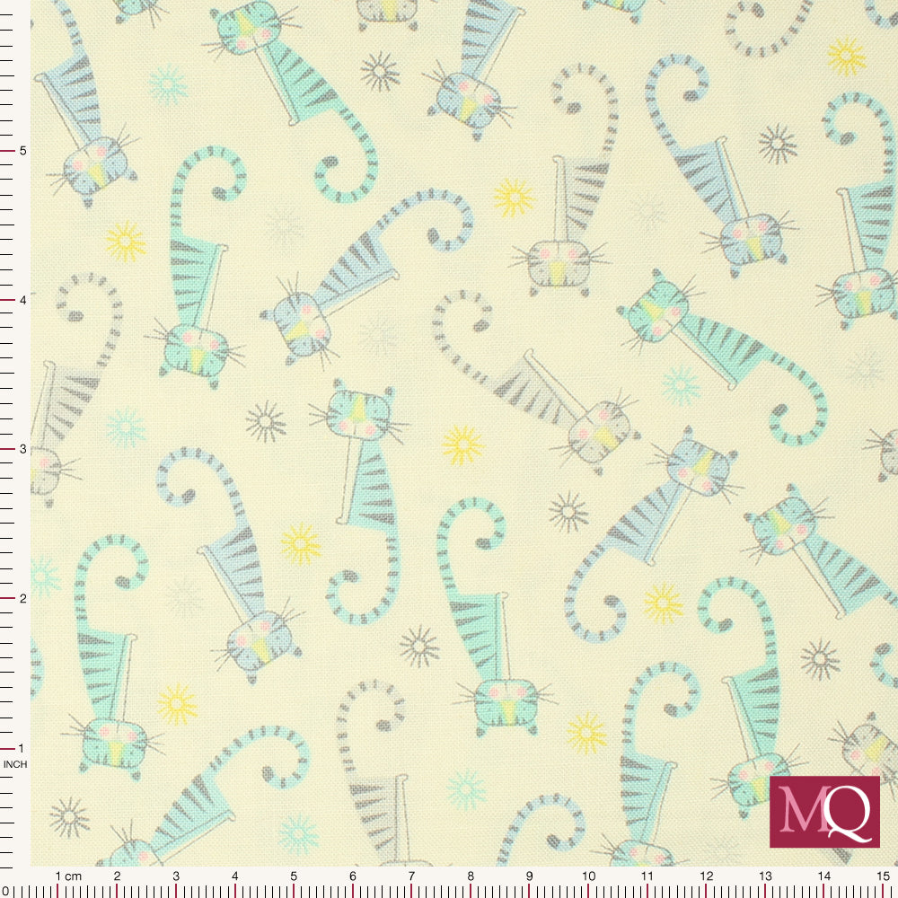Adorable Alphabet by Jessica Flick for Benartex -Adorable Tigers White Remnant
