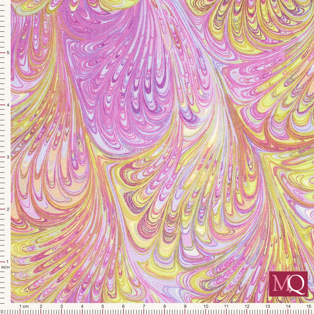 Flower Festival from Benartex -Pale Plum Swirl Fan Reduced NOW £10m