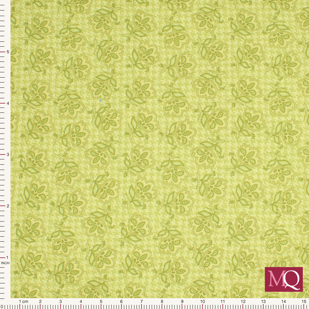 Heartland by Cheryl Haynes for Benartex - Flowers Light Green Reduced NOW £10m