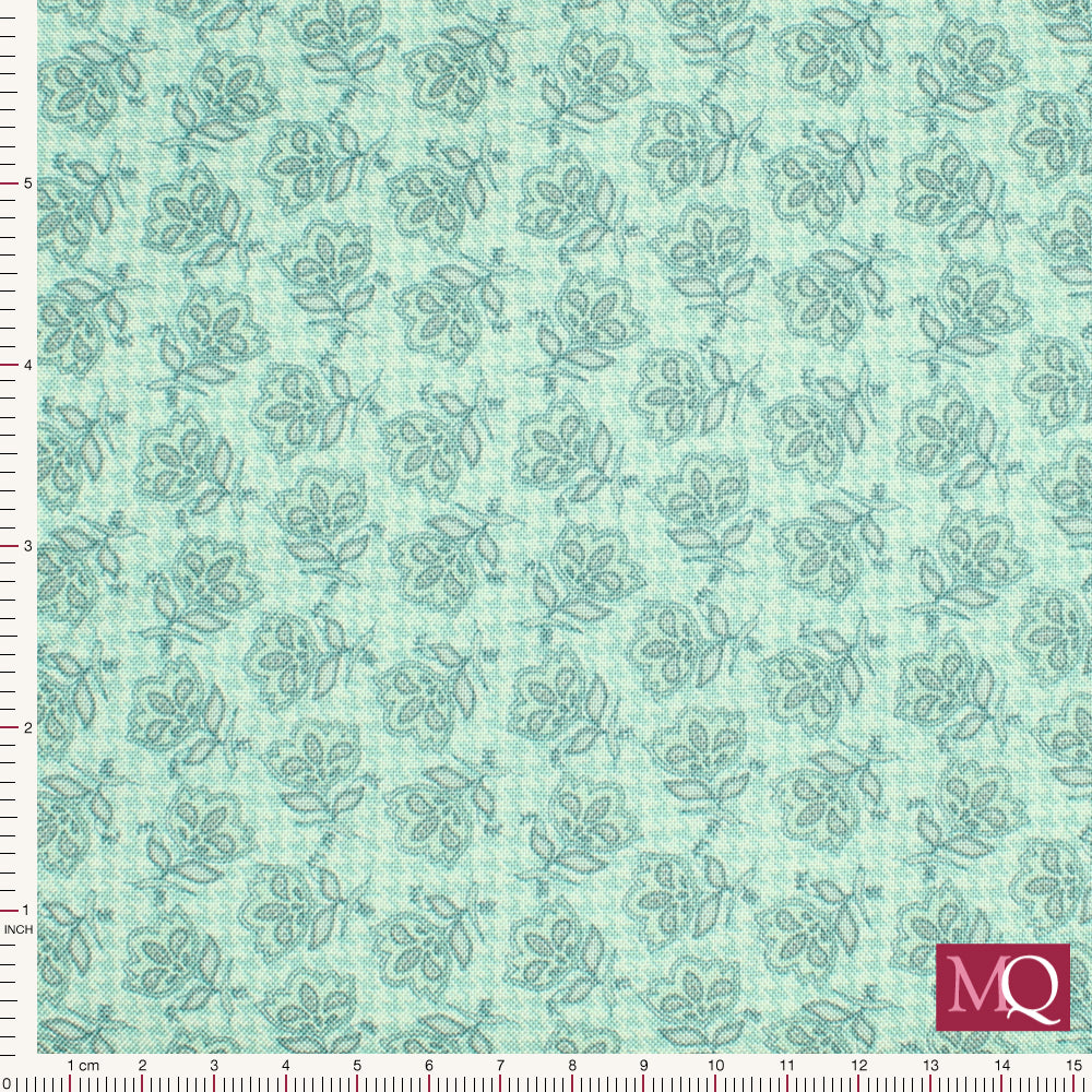 Heartland by Cheryl Haynes for Benartex - Flowers Turquoise