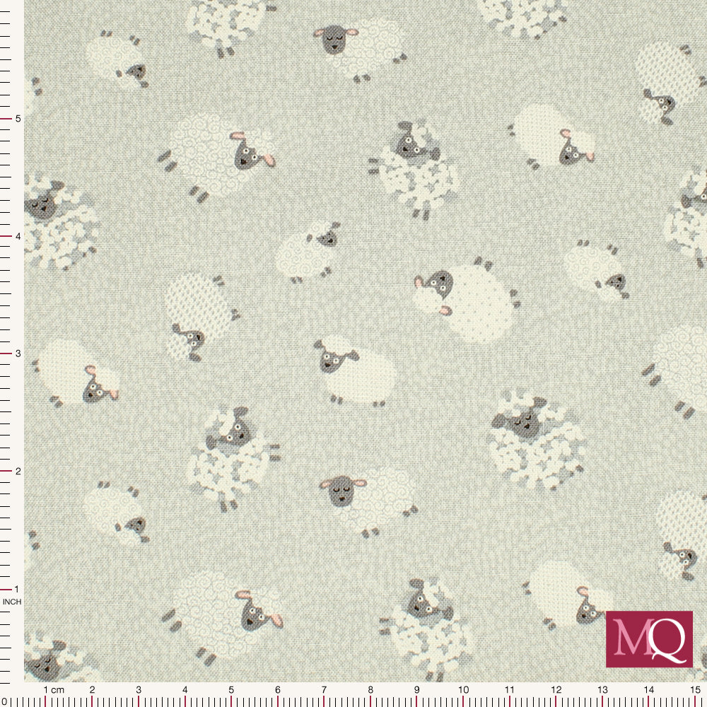 Fun Farm by Makower - Sheep Grey