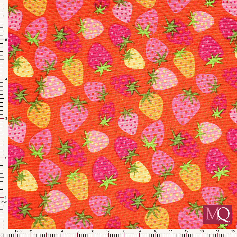 Calico Cowgirls by Lori Woods for Poppie Cotton - Stawberry Pie Red