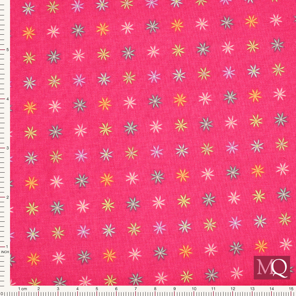 Calico Cowgirls by Lori Woods for Poppie Cotton - I got Spurs Natural Dark Pink