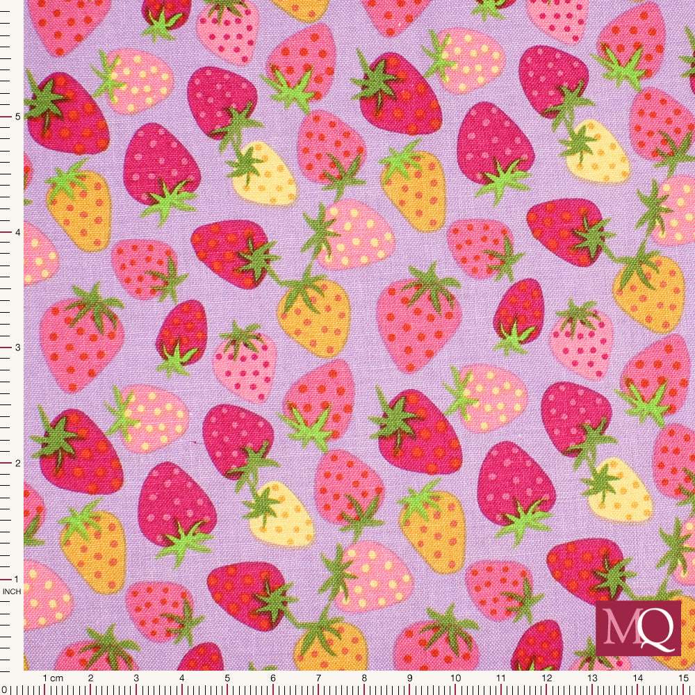 Calico Cowgirls by Lori Woods for Poppie Cotton - Stawberry Pie Purple