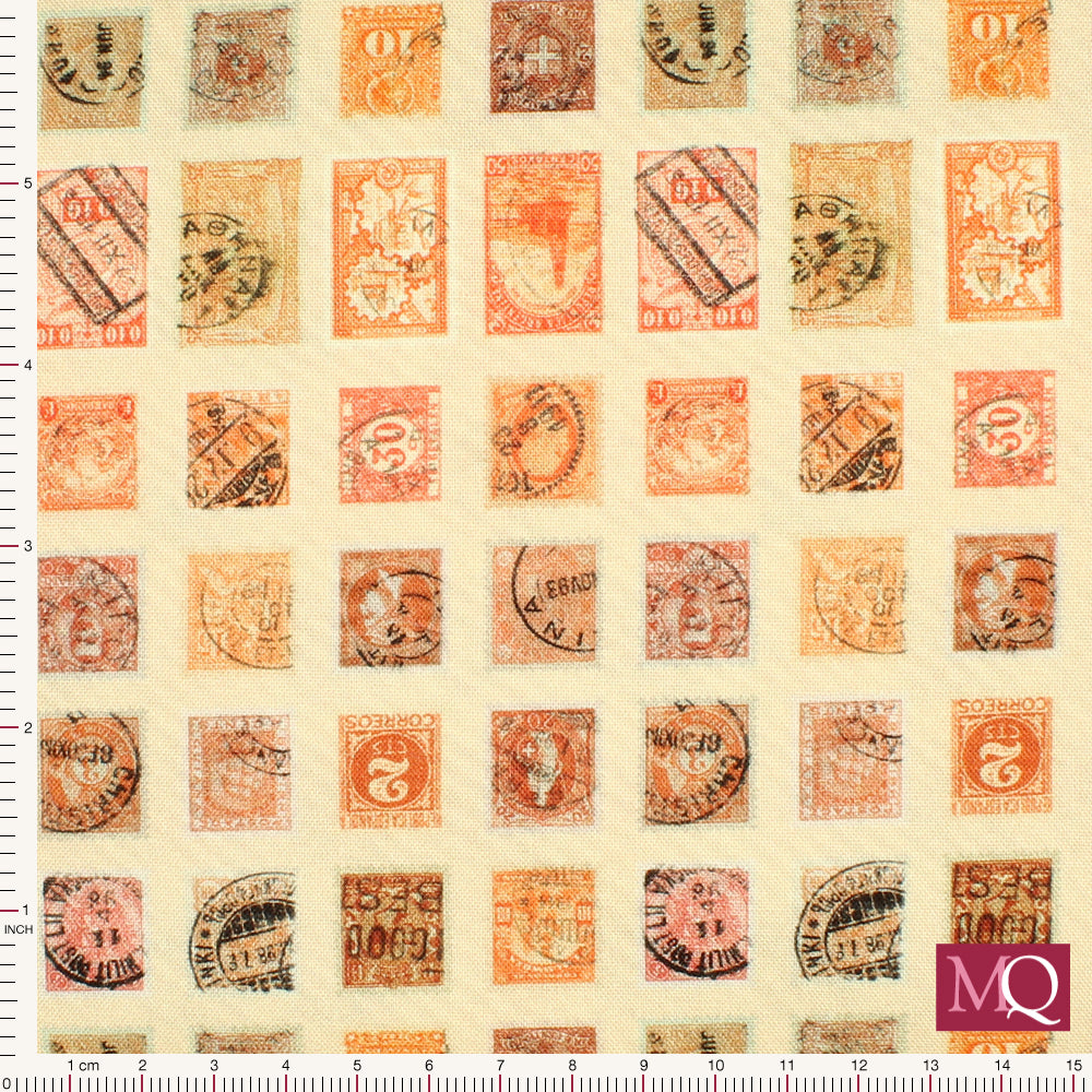 Eclectic Elements by Tim Holtz for Free Spirit -Orange Stamps