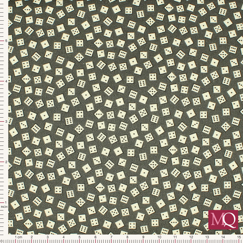Full House by George McCartney for Marcus Fabrics - Tossed Dice - Charcoal