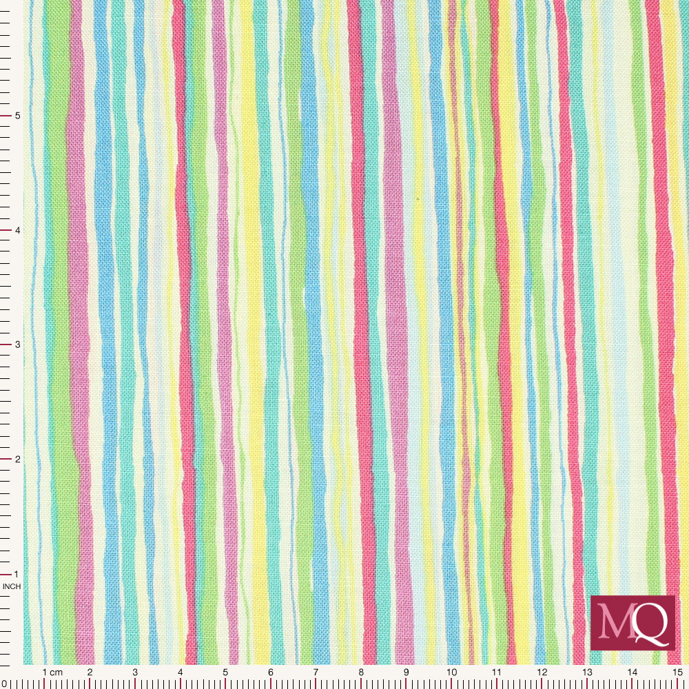 Hello Spring by Makower - Wavy Stripe Multi