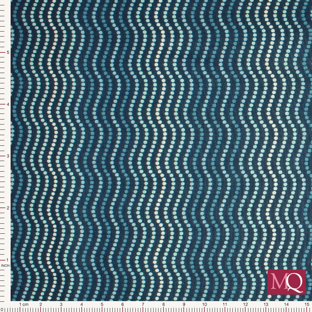 High Tide by Makower - Waves Dark Blue