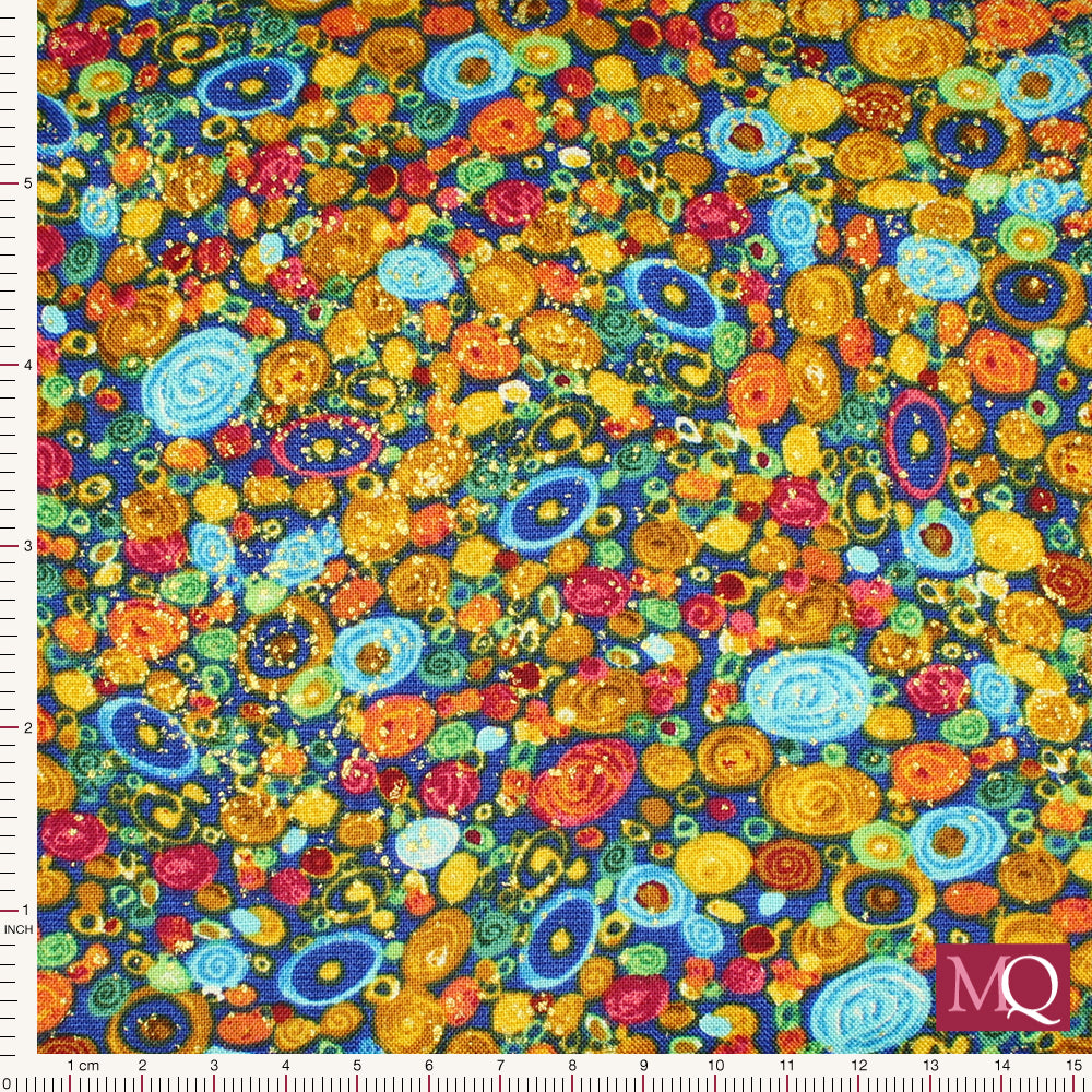 Gilded Plume by Chong-a-Hwang for Timeless Treasures - Flora Navy