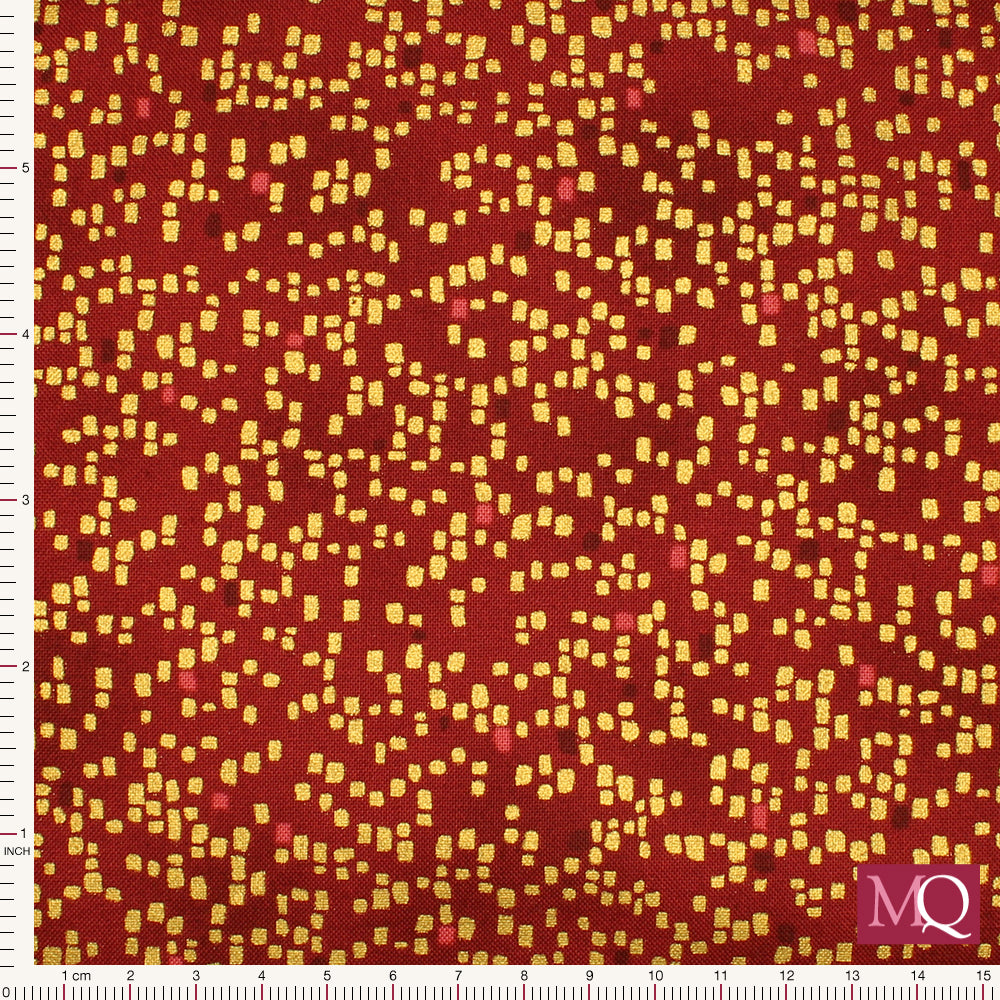 Frosty Snowflake by Stof -Gold Spots on Red