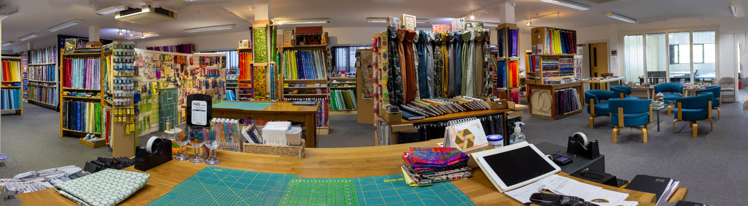 Photo of the inside of Midsomer Quilting shop in Chilcompton, Somerset