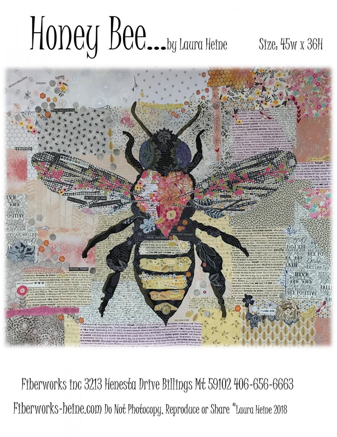 Honey Bee - a collage pattern by Laura Heine