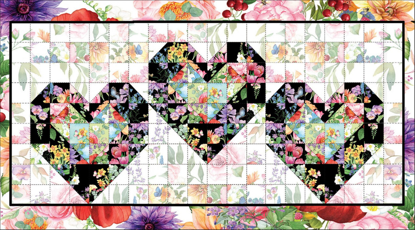 Two Year Pocket Planner/Diary - Three Quilted Hearts- 2024/2025
