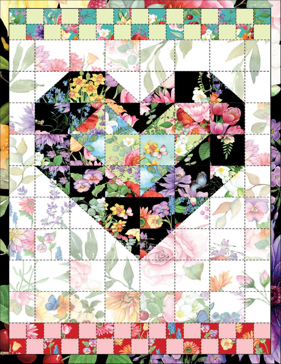 Boxed Note Cards Three Quilted Hearts