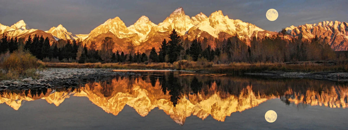 Moon over the Tetons - Large