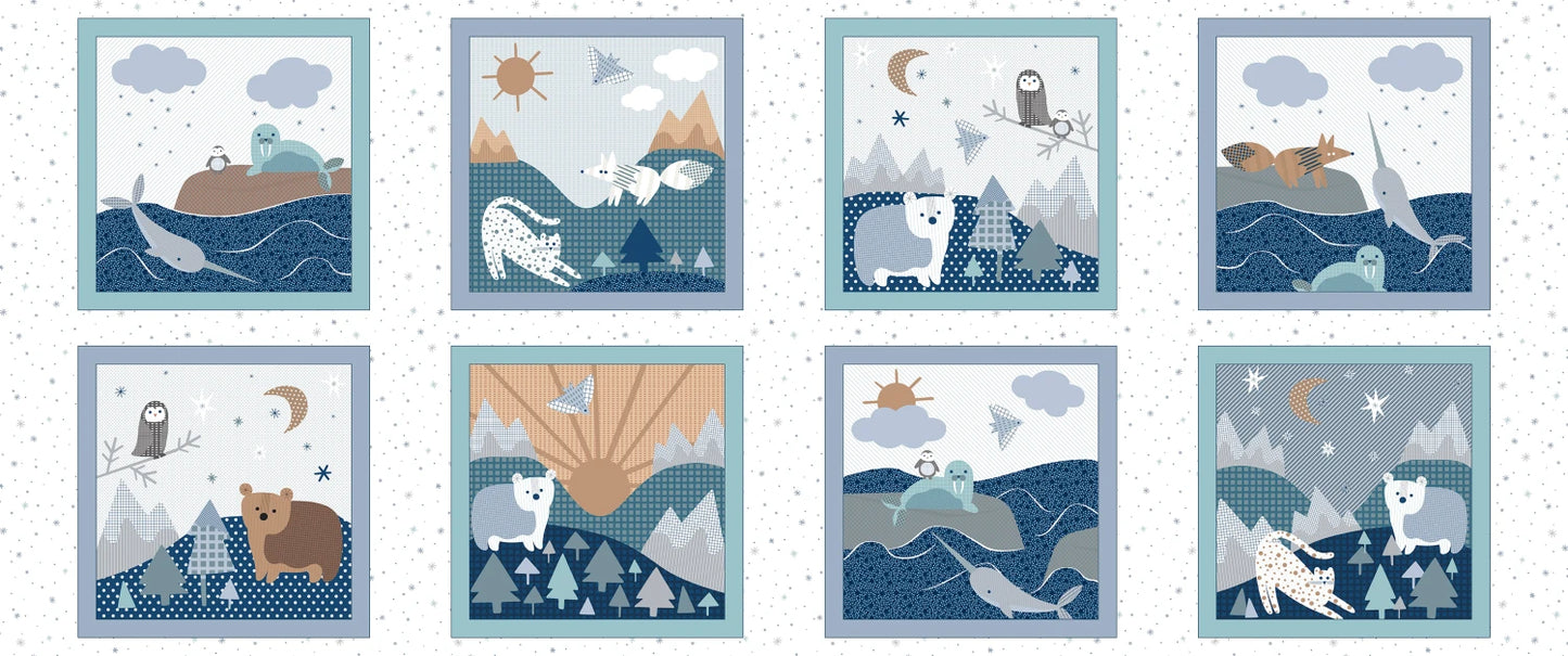 Polar Pals - Artic Antics Panel by P&B Textiles